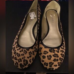 St. John's Bay Leopard Print Flats - Tan and Black